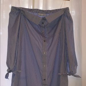 Long sleeve button down knee height dress